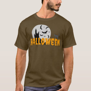Halloween Black Cat Haunted House T-Shirt
