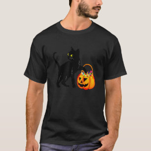 Halloween Black Cat Jack O' Lantern Pumpkin Sweet  T-Shirt