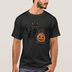 Halloween Black Cat Jack O' Lantern Pumpkin Sweet  T-Shirt