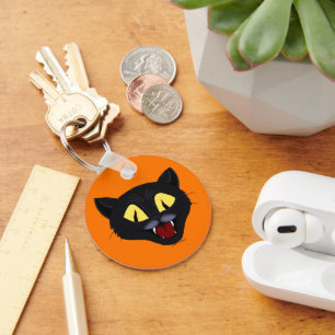 Halloween Black Cat Keychain