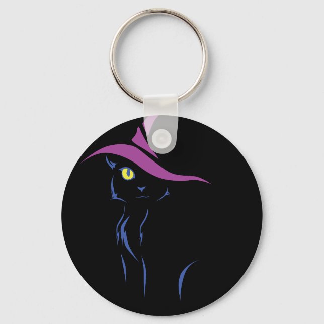 Halloween Black Cat Keychain (Front)