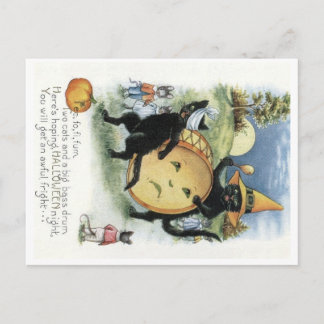 Halloween Black Cat Kitten Mice Mouse Postcard