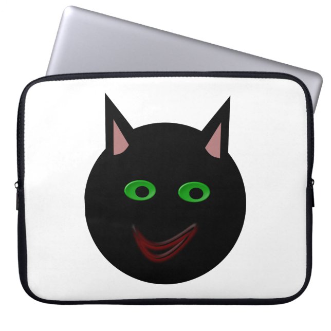 Halloween Black Cat Laptop Bag (Front)