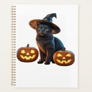 Halloween Black Cat Magic Classic T-Shirt Planner