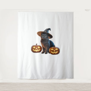 Halloween Black Cat Magic Classic T-Shirt Tapestry