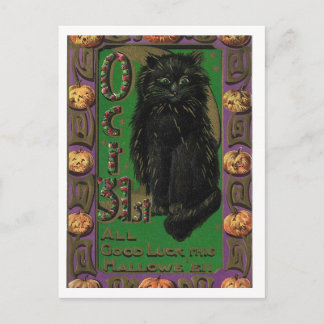 Halloween Black Cat Mice Mouse Postcard
