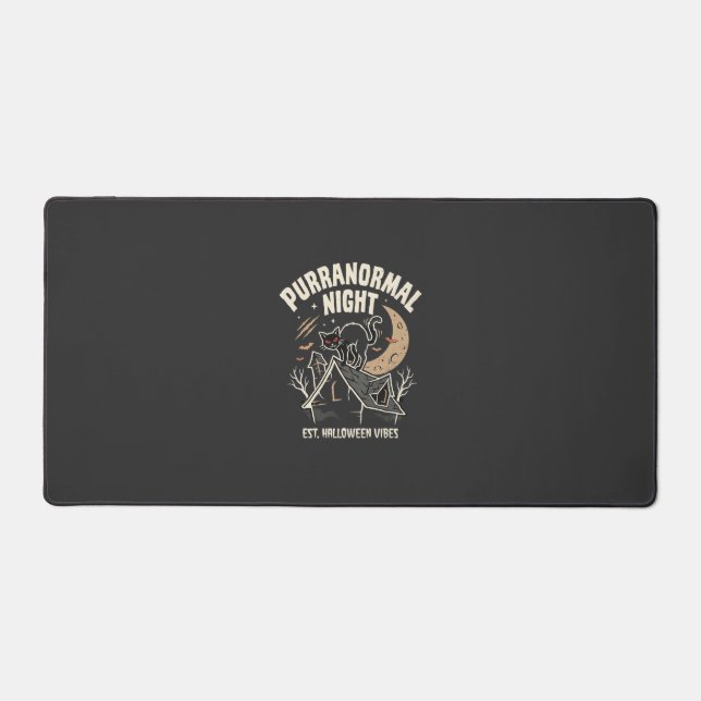 Halloween Black Cat Moon (2) Desk Mat (Front)