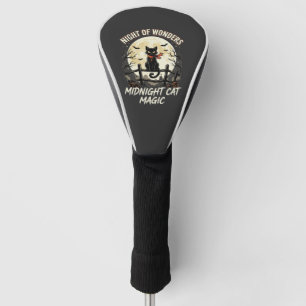 Halloween Black Cat Moonlight Golf Head Cover