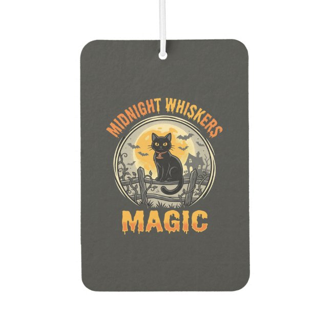 Halloween Black Cat Moonlight Magic Air Freshener (Front)