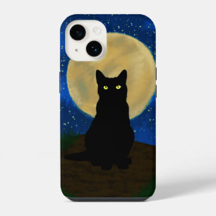 Halloween Black Cat Moonlit Silhouette  iPhone 14 Case