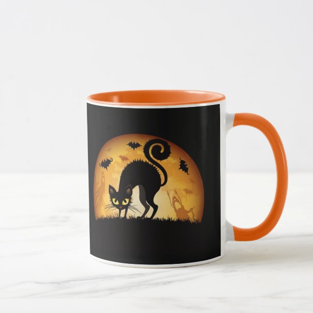 Halloween Black Cat Mug (Right)