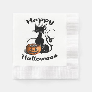Halloween Black Cat Napkin