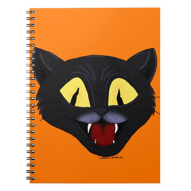 Halloween Black Cat Notebook (Front)