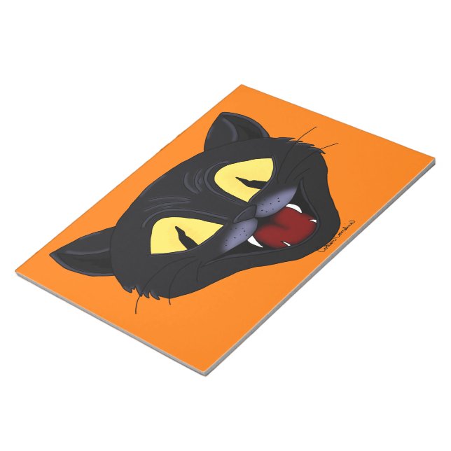 Halloween Black Cat Notepad (Angled)