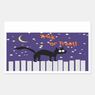 Halloween Black Cat on Fence Sticker