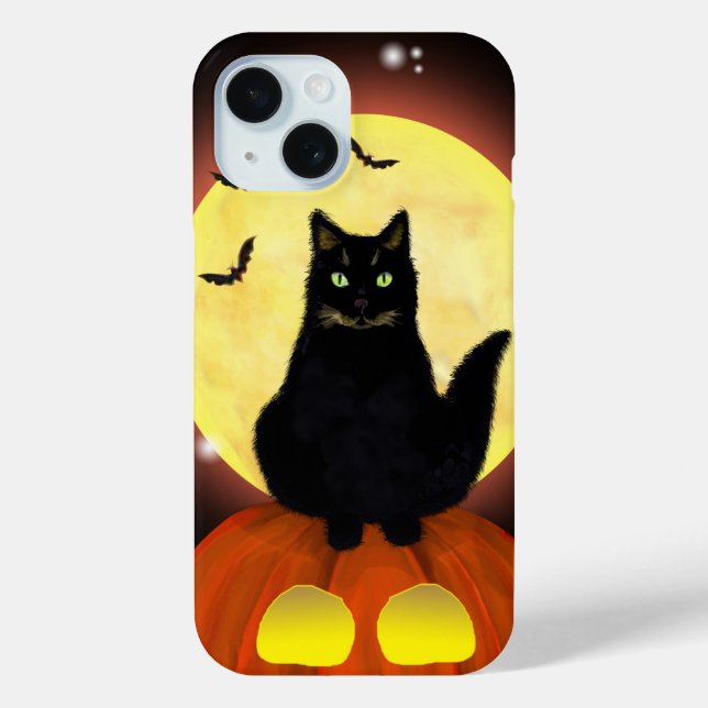 Halloween Black Cat on pumpkin Case-Mate iPhone Case (Back)