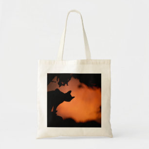 Halloween Black Cat Orange Background Customize Tote Bag