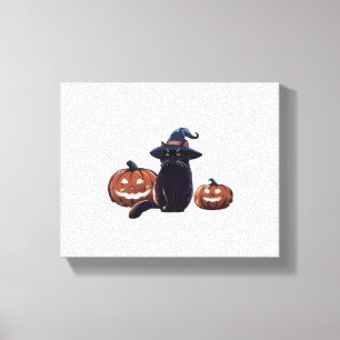 Halloween black cat Oversized T-Shirt Canvas Print