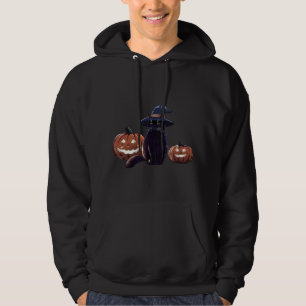 Halloween black cat Oversized T-Shirt Hoodie