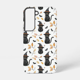 Halloween Black Cat Pattern - Witchy Cat Samsung Galaxy Case