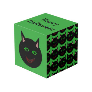 Halloween Black Cat Personalized Photo Cube