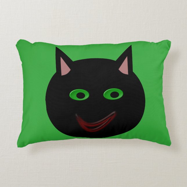 Halloween Black Cat Pillow (Front)