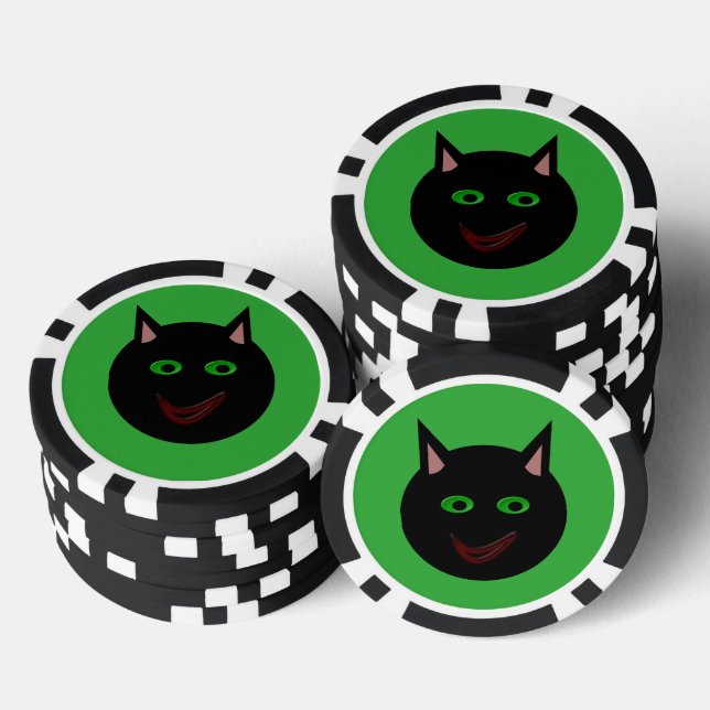 Halloween Black Cat Poker Chips (Stack)