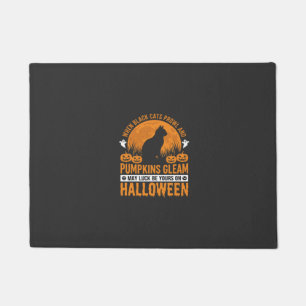 Halloween Black Cat Pumpkin Moon Design_1 Doormat