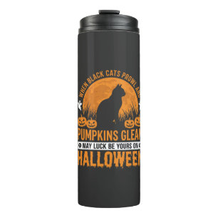 Halloween Black Cat Pumpkin Moon Design_1 Thermal Tumbler