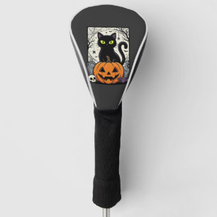 Halloween Black Cat Pumpkin Vector Design Golf Head Cover