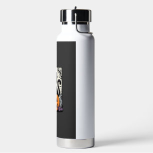 Halloween Black Cat Pumpkin Vector Design Water Bottle