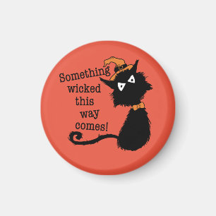 Halloween Black Cat - Shakespeare Quote Magnet