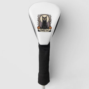 Halloween Black Cat Shirt Vintage Fangs Design_1 Golf Head Cover