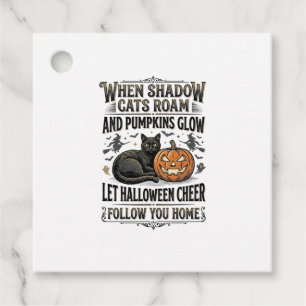 Halloween Black Cat Shirt Vintage Pumpkin Engravin Favour Tags