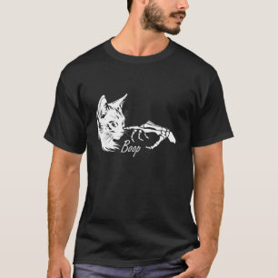 Halloween Black Cat Skeleton Hand Grunge Aesthetic T-Shirt