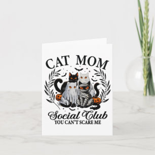 Halloween Black Cat Social Club Gothic Spooky Cat Card