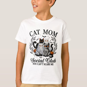 Halloween Black Cat Social Club Gothic Spooky Cat T-Shirt