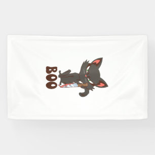 Halloween Black Cat Spooky Feline with Boo Tank To Banner