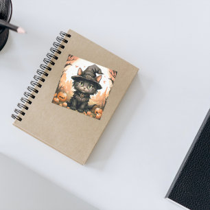 Halloween Black cat Square Sticker