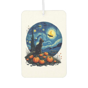 Halloween Black Cat Starry Night Cat Lovers Cat Air Freshener