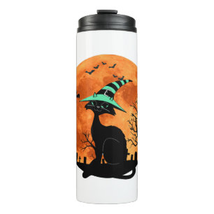Halloween Black Cat T ShirtRetro Halloween Thermal Tumbler