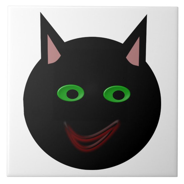 Halloween Black Cat Tile (Front)