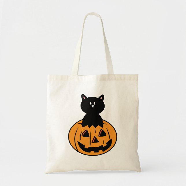 Halloween Black Cat Trick Or Treat Halloween Bag (Front)