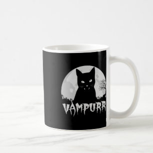 Halloween Black Cat Vampire With Full Moon - Vampu Coffee Mug