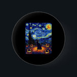 Halloween Black Cat Van Gogh Starry Night Cat Cost 2 Inch Round Button<br><div class="desc">Halloween Black Cat Van Gogh Starry Night Cat Costume Women</div>