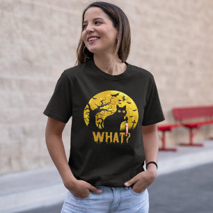 Halloween Black Cat What? T-Shirt