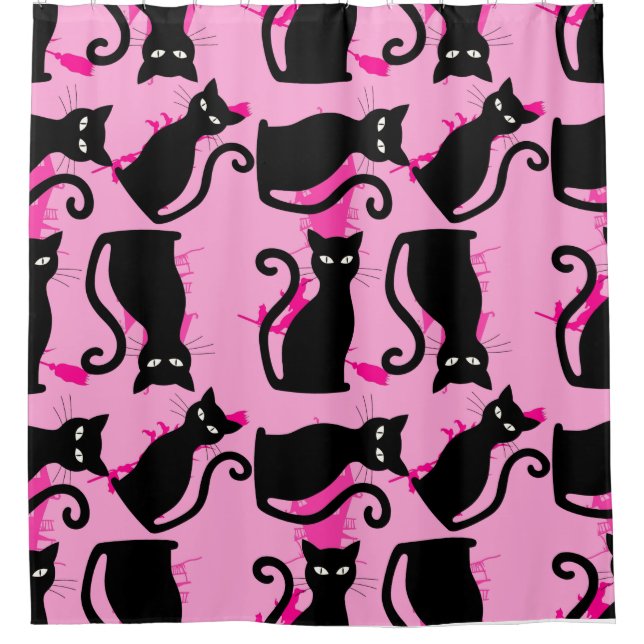 halloween black cat witch pink (Front)