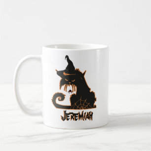Halloween Black Cat Witch Spooky Spiders    Coffee Mug