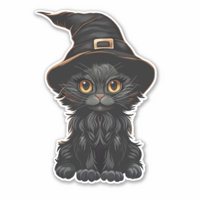Halloween Black Cat Witches Hat (Front)