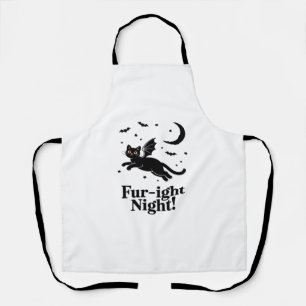 Halloween Black Cat with Bat Wings Graphic Classic Apron